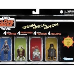 Star Wars Clone Wars Vintage Series Escape From Order 66  Siege Of Mandalore Droids x3 Action Figures New in Package