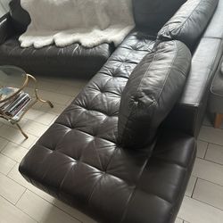 Beautiful Leather Chocolate brown Sectional Couch