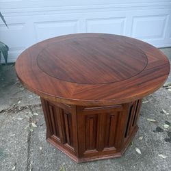 MCM Round Coffee Table W Storage Vintage Furniture Real Wood Mid Century Modern 