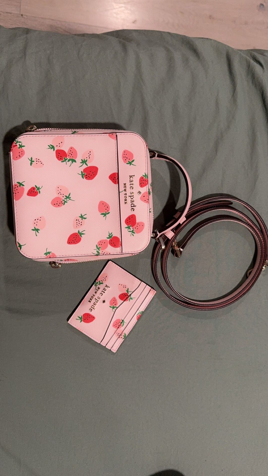 Kate Spade Strawberry Crossbody And Cardholder 