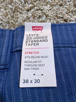 NWT Levi's XX Chino Standard Taper Pinstripe Stretch Pants Size 38x30 Blue