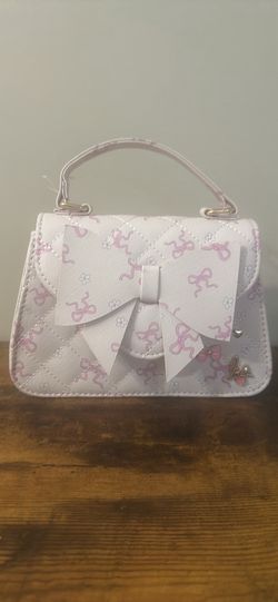 Pink Bow print pattern design purse