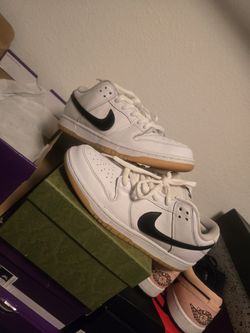 Nike SB Dunk LOW WHITE LEATHER GUM SIZE 10.5