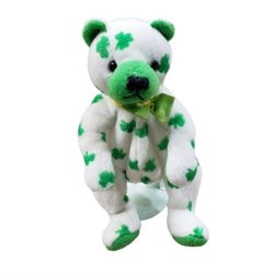 2001 Ty Beanie Clover 8" Green White