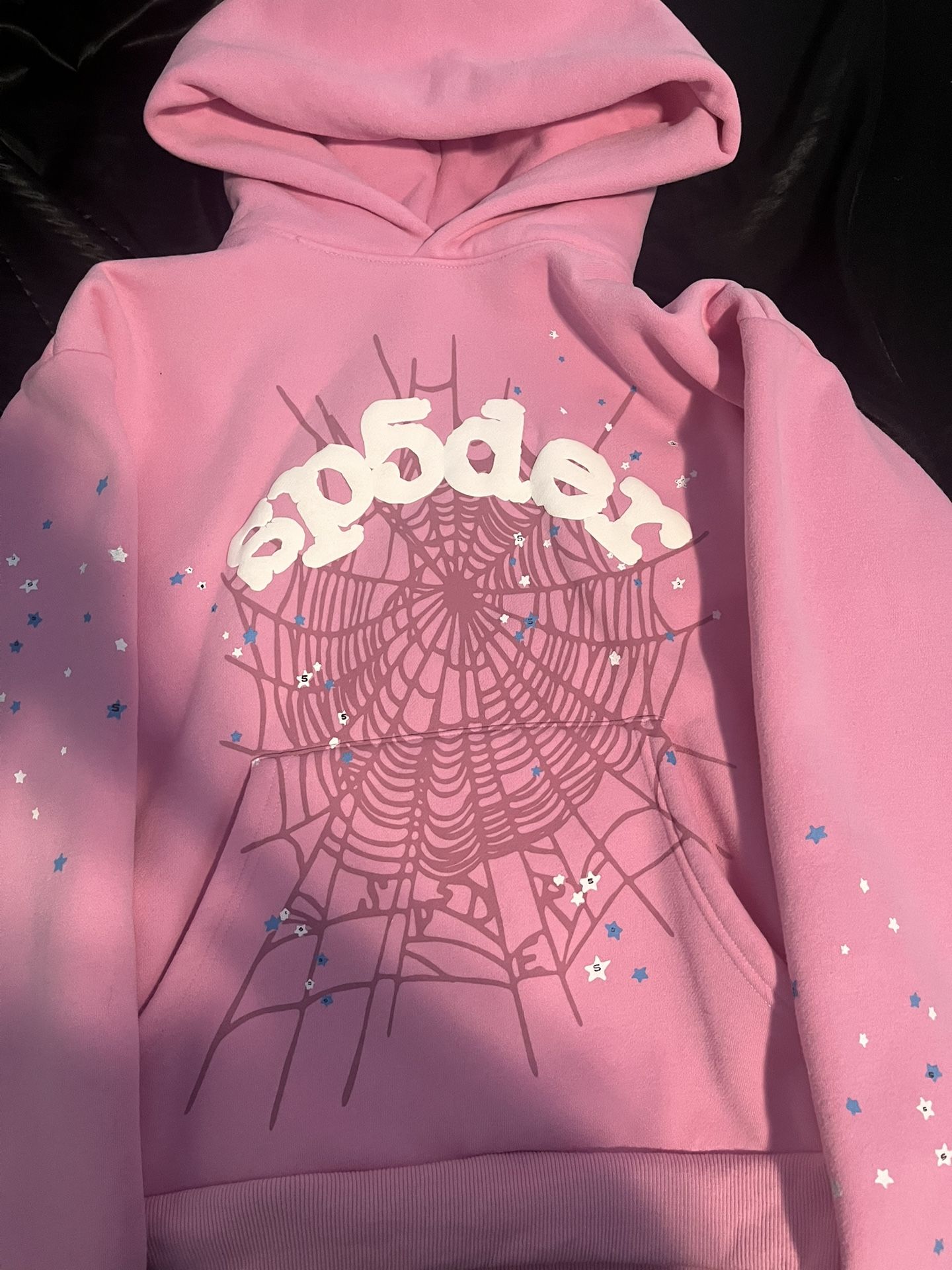 light pink spider hoodie