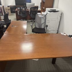 1 L Desk & 1 Credenza