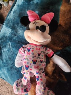 Disney Plush Minnie Mouse in pink pajamas 