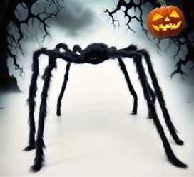 6 FT Halloween Outdoor Decorations Giant Spider, 6 Ft Large Spider for Yard Lawn Garden Patio Scary Halloween Outside Decor, Indoor Haunted House Prop