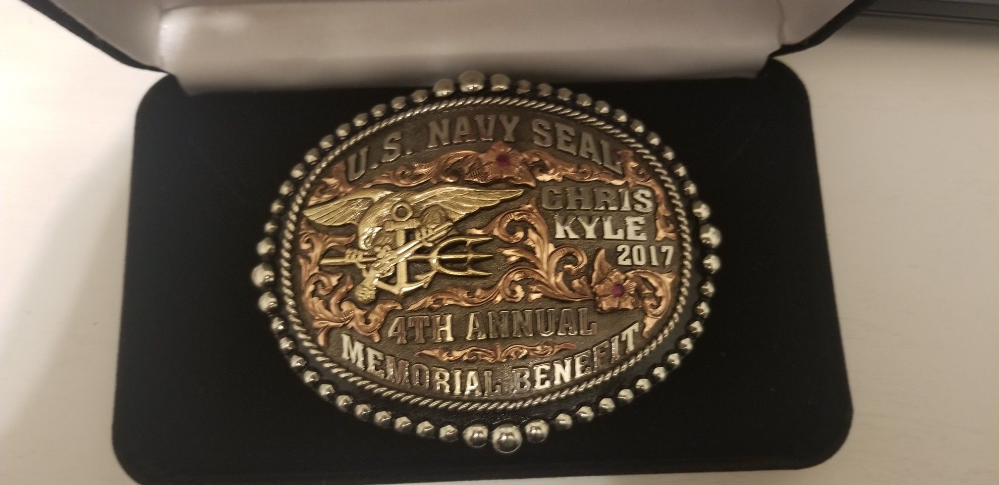 Cowpuncher kris kyle belt buckle