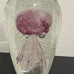 Heavy Jellyfish Glass Paperweight 