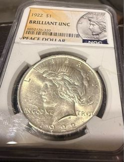 1922 Peace Dollar NGC Brilliant Uncirculated 90% silver