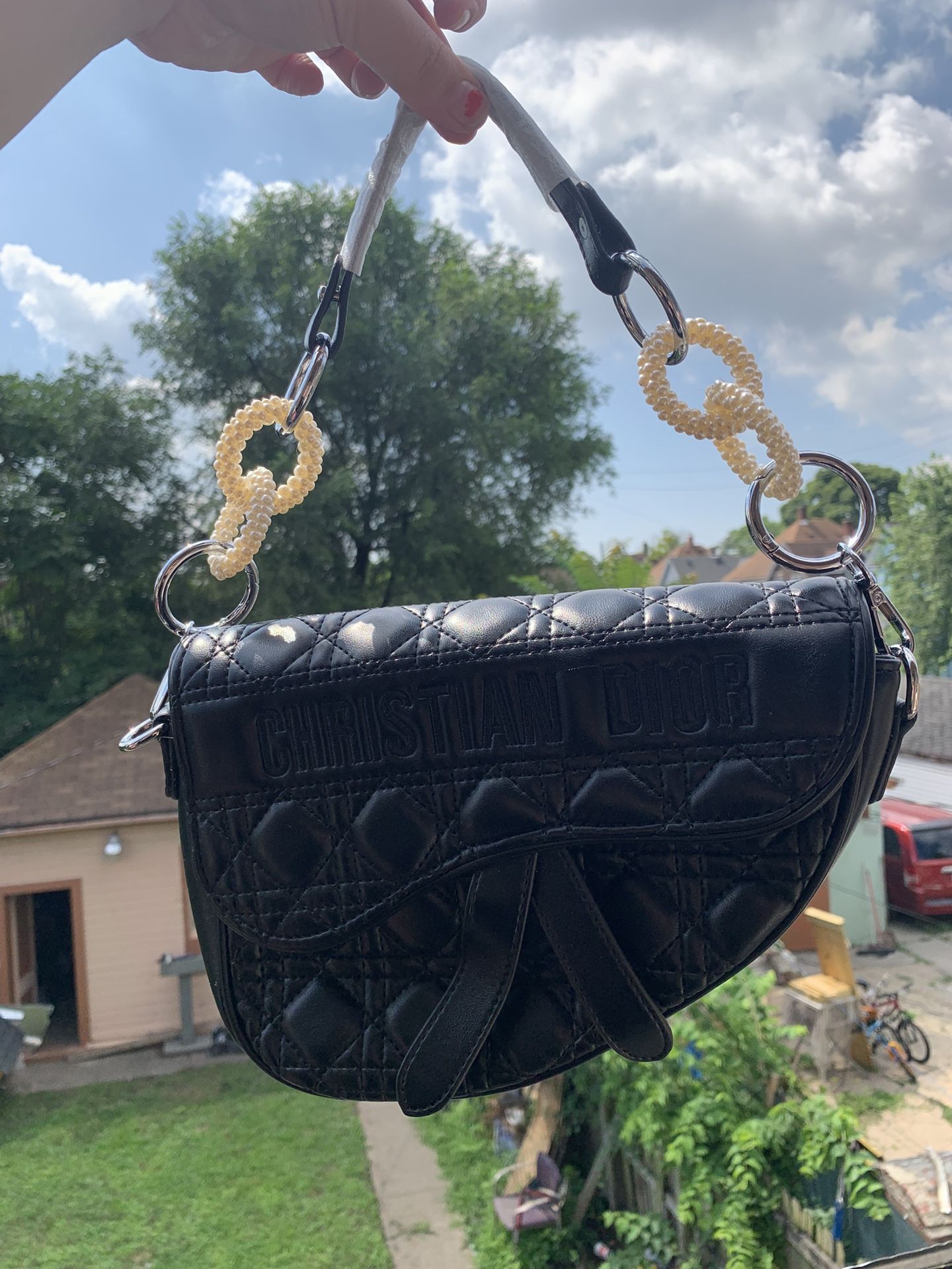black christian dior bag