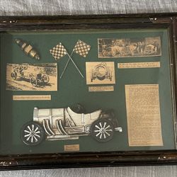 Vintage 1908 Grand Prix Mercedes Photo Frame Display