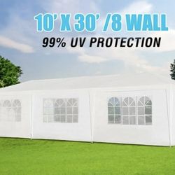10x30 wedding party tent outdoor canopy teng with 8 side walls white FOR SALE  %