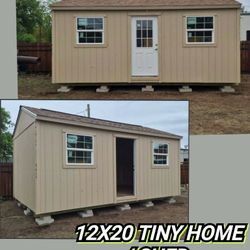 12x20 Tiny home /shed shell included features: 1 insulated house door, 2  (3x3) double glass windows , 2 free shelves (description for more !) 