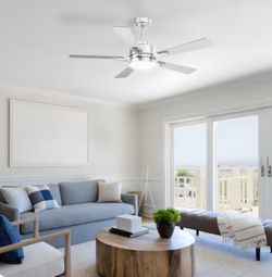 New 42”Low Profile Ceiling Fan with Lights&App Remote Control Chrome Reversible 3 Color Temperatures