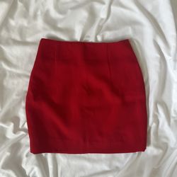 Red mini skirt