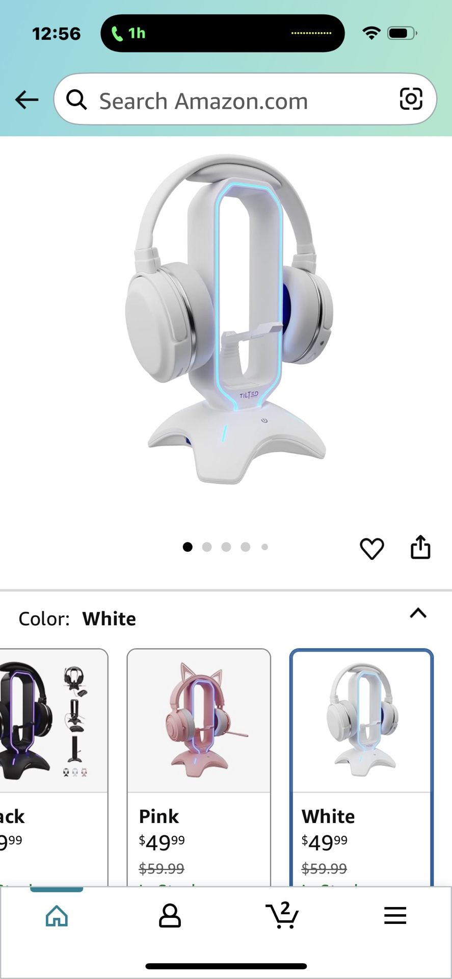 Gaming Headphone Stand | RGB Headset Stand White | Headset Holder