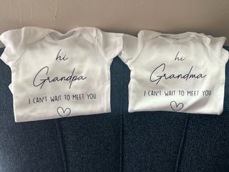 Hi grandpa hi grandma personalized onesie