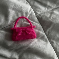 Barbie Doll Accessory Pink Bow Handbag Purse Tote Shoulder Bag