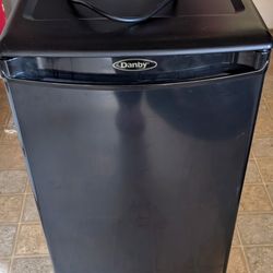 DANBY Mini Refrigerator with Freezer Section: Black, 3.2 cu ft Total Capacity, 3 Shelves