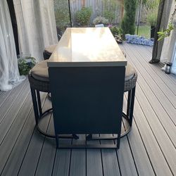 Table with Stone Top, Good Condition .
