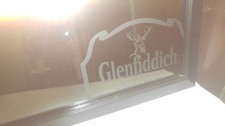 Rare Glenfiddich tinted mirror bar style