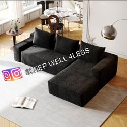 NEW BLACK SECTIONAL SOFA 