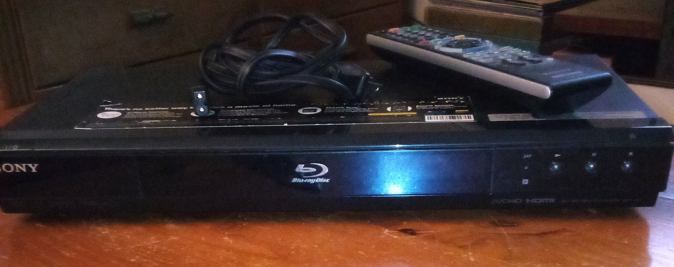 Sony Blu-ray Player With Remote Control 