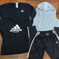 Adidas Unisex clothing Bundle (4 Items) Size Medium Black/Gray/White
