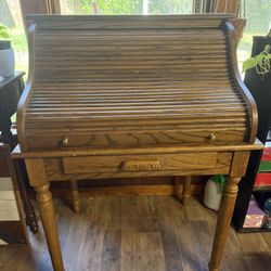 Solid Wood Roll Top Desk