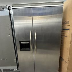 Viking Built In Stainless Steel 48” Refrigerator Side By Side 