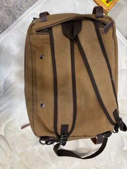Canvas Backpack with Leather Accents