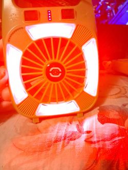 Camping  flash lights flashing , with built in fan