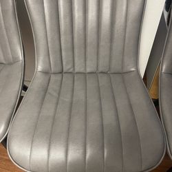 Grey Faux Leather Chair