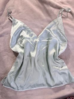 Light Blue Satin Cami Top