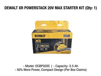 DEWALT XR POWERSTACK 20V MAX STARTER KITS 3.5 Ah New