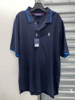 Psycho Bunny Polo Shirt Mens Navy Blue Cotton Golf Pique Size 8 or 2XL
