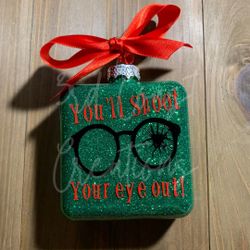 A Christmas Story Inspired Glitter Ornament
