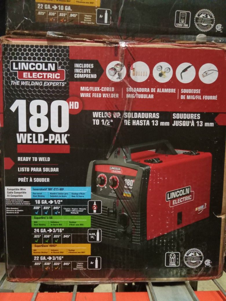 Lincoln Electric 180 Weld-Pak.  Mig/Flux-Cored Wire Feed Welder. 
