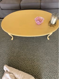 Oval Yellow Coffee Table