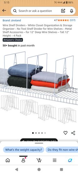 Wire shelf dividers
