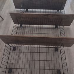 Brand New In box Set Of Four Wood And Metal Under Bed Storage