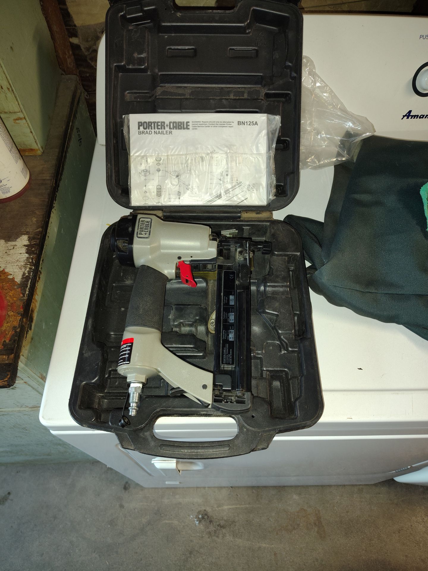 The Porter-Cable 18-gauge pneumatic brad nailer