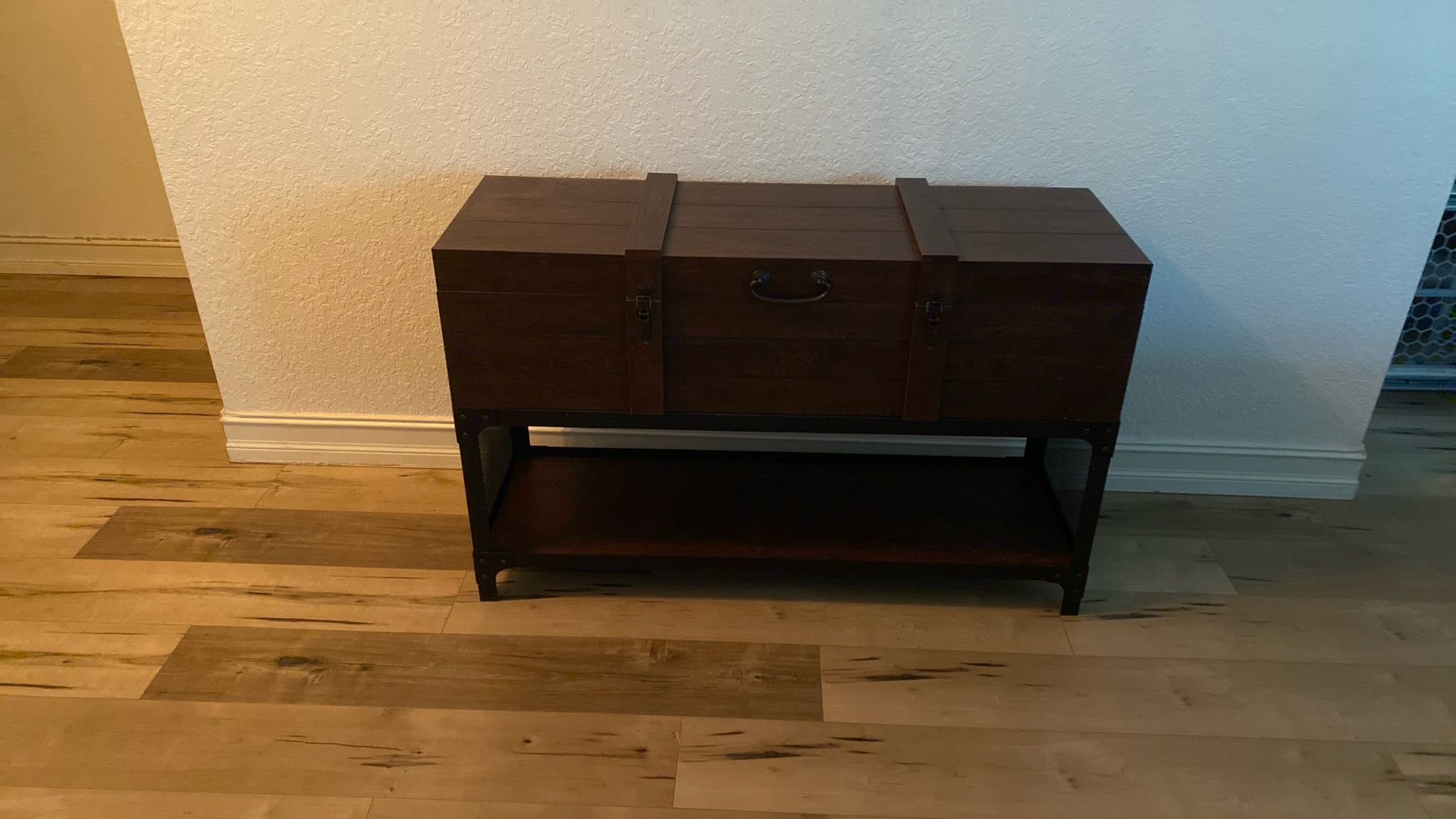 Rustic Brown Console Table w/storage