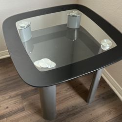 2 Modern Glass/metal Side Table