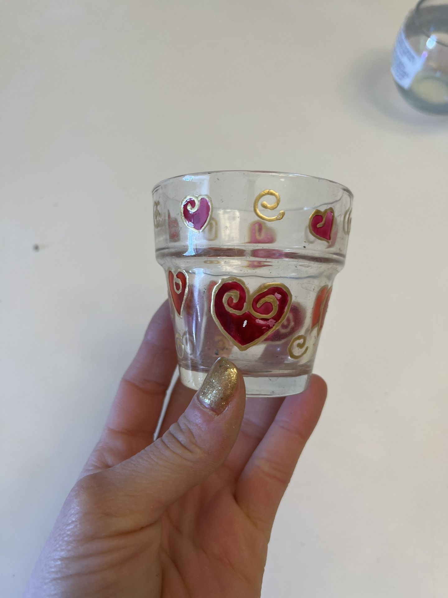 Mini Glass Pot - Hearts