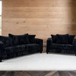 Black Sofa & Loveseat 