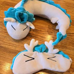 Spirited Away Dragon Haku Neck Pillow and Sleep Mask