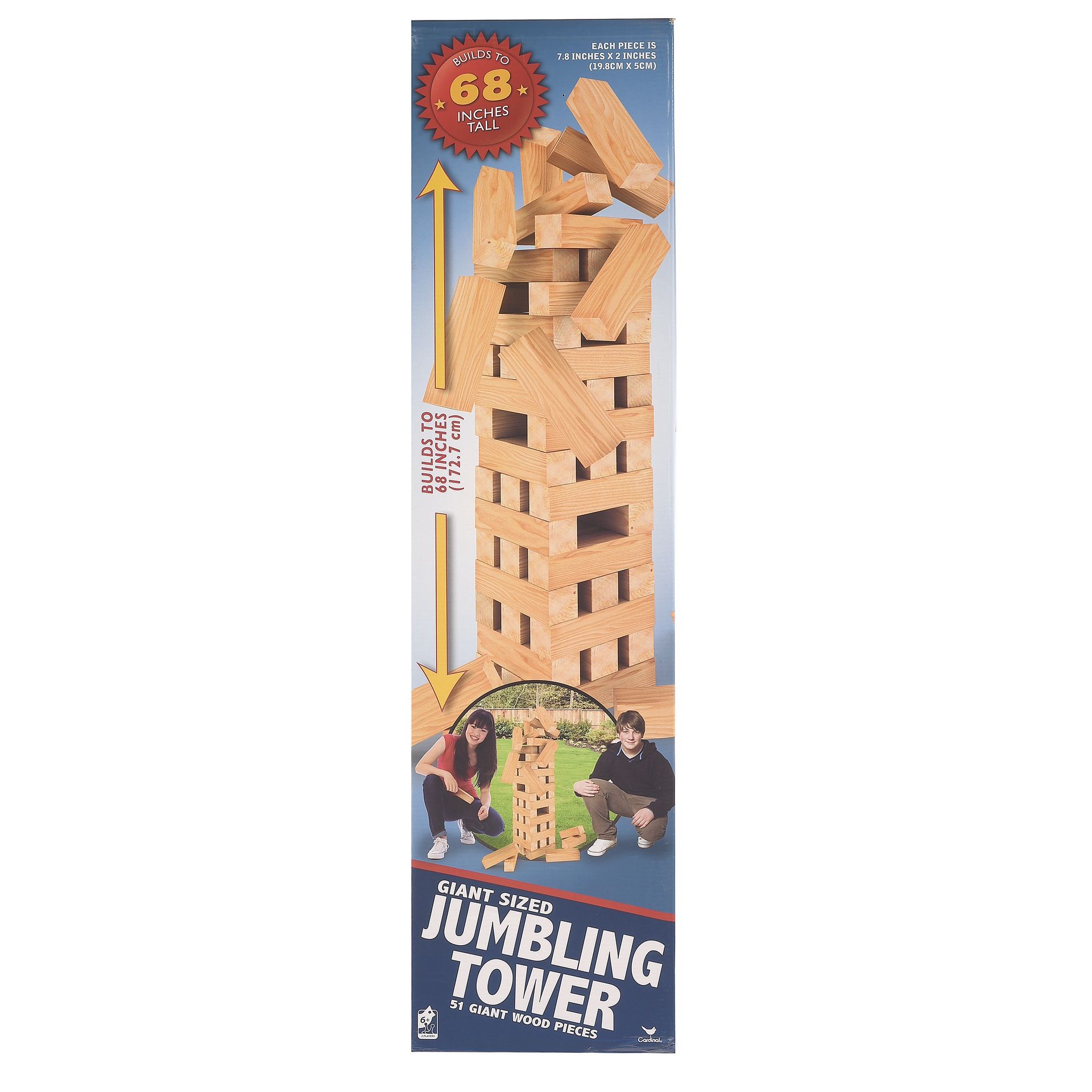 Giant almost 6’ tall wooden jumbling tower wood Jenga family party game toy NEW